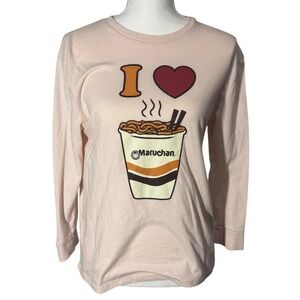 Maruchan I Love Ramen Graphic Long Sleeve Tee – Pink – Youth Large (10/12)
